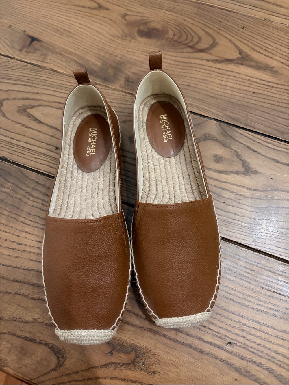 Michael Kors Tan Leather Espadrille Flats